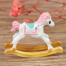 Dollhouse Miniature Colored Rocking Horse Chair Nursery Room Furniture 1:12 Doll House Accessories Toys for Children 2024 - buy cheap