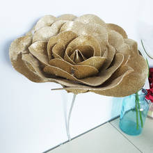 Новые большие цветы искусственные цветы из пены Свадебные украшения розы яркие блестящие Рождественские Цветы вечерние фоны 2024 - купить недорого