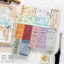 Vintage Travel Tickets  Bullet Journal Memo Pad Sticky Notes Memo Note Paper Retro Ticket Tags Label Stickers Message note 2024 - buy cheap