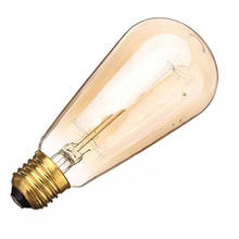 Ретро лампа Эдисона ST64 110 В E26 60 Вт лампы накаливания винтажная лампа накаливания Вольфрамовая лампа Эдисона 2022 - купить недорого