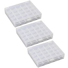 3pcs Empty Bobbins Case Organizer 25 Grids Sewing Machine Bobbin Clear Box Storage Container Craft Storage Box Drawer 2024 - buy cheap