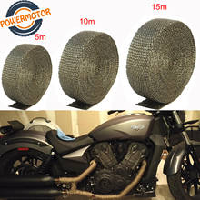 Cinta térmica para escape de motocicleta, rollo de aislamiento múltiple de envoltura térmica, con bridas de acero inoxidable, 5cm x 5M/10M/15M 2024 - compra barato