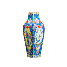 Jingdezhen antigüedad esmalte cuadrado florero con flores y patrón de aves antigua Ming y Qing de porcelana 2024 - compra barato