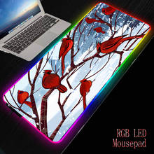 MRGBEST RGB Bird Red Gaming Computer Illumination Mousepad RGB Backlit Mice Pad Large Mousepad XL for Desk Keyboard LED Mice Mat 2024 - buy cheap