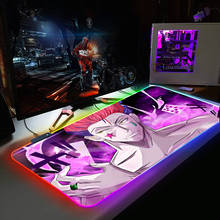 Mousepad gamer rgb grande com luz de led, mouse pad para computador com desenho de caçador x e caçador 2024 - compre barato