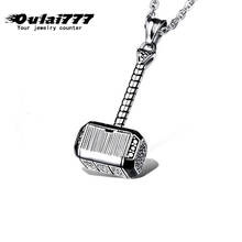 oulai777 men Fashion Movies Thor Hammer Necklace Pendant stainless steel Male accessories wholesale Hip hop Punk pride Delicate 2024 - buy cheap