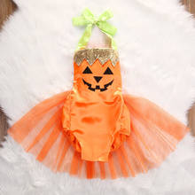 Halloween Pumpkin Newborn Baby Girls Halloween Costume Romper  Ruffles Fancy Tutu Sleeveless Dress Party Clothes Outfits Cute 2024 - buy cheap