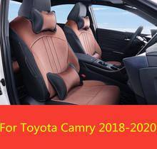 Para toyota camry 8th sedan 2018-2020 carro completo surround couro almofada cadeira auto protetor de assento almofada acessórios do carro 2024 - compre barato