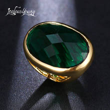 Anel de dedo oval clássico feminino, anel colorido elegante para casamento, festa, noivado 2024 - compre barato