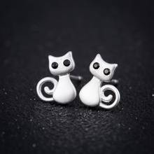 Oly2u Fashion  Cat Metal Stud Earrings for Women Lovely Kitten Jewelry Children Christmas Gifts Aretes De Mujer 2024 - buy cheap