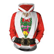 Sudadera con capucha para niño y niña, ropa con estampado 3D de Navidad, vacaciones, Santa Elf, Unisex, muñeco de nieve divertido, Jersey, novedad, Tops de Navidad 2024 - compra barato