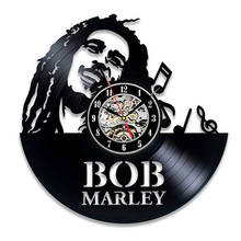 Bob Marley Wall Clock Modern Design Music Theme Vintage Vinyl Record Clocks Wall Hanging Watch Home Decor Gift for Music Lover 2024 - buy cheap
