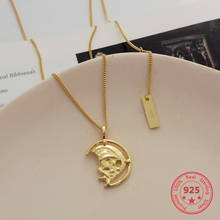 Collar de plata de ley S925 para mujer, colgante con retrato creativo chapado en oro, Gargantilla sencilla de moda, joyería 2024 - compra barato