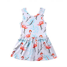 Baby Girls Clothing 2021 New Toddler Infant Summer Cotton Dress Girls Princess Party Sleeveless Sundress Flamingo Dresses 1-5T 2024 - buy cheap
