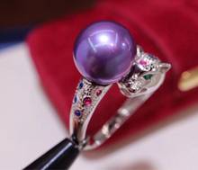 D612 anel de pérola joias finas 925 prata esterlina redonda 11-12mm natureza água fresca roxa pérolas anéis para presente feminino 2024 - compre barato