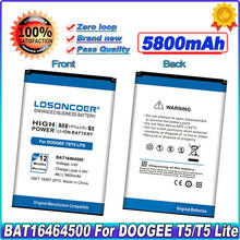 LOSONCOER BAT16464500 5800mAh Mobile Phone Battery For DOOGEE T5 Lite T5 High Capacity Battery~In Stock 2024 - buy cheap