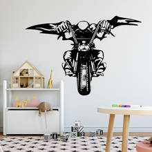 Pegatina de vinilo para pared de motocicleta, calcomanía para decoración de habitación de niños, papel tapiz, póster, muursticker 2024 - compra barato