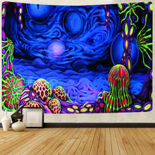 Симсант психоделический гобелен с замком и грибы в стиле Триппи настенные подвесные гобелены для гостиной спальни домашнего одеяла Декор 2024 - купить недорого