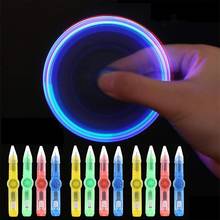 MeterMall-Bolígrafo giratorio luminoso LED de colores, Bolígrafo de punta redonda, suministros de oficina de aprendizaje, envío de Color aleatorio 2024 - compra barato