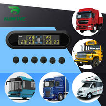 Sistema universal de monitoramento de pressão de pneus, dispositivo inteligente de caminhão tpms com tela lcd digital alarme de segurança 6 sensores 2024 - compre barato