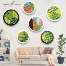 Diy europeu plantas artificiais musgo verde moldura da foto conjunto decoração casa sala de parede pendurado janela eterna acessórios flor presentes 2024 - compre barato