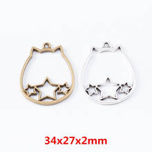 25 pieces of retro metal zinc alloy cat pendant for DIY handmade jewelry necklace making 6982 2024 - buy cheap