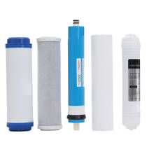 5 pces 5 fase ro osmose reversa filtro substituição purificador de água cartucho equipamentos com 50 gpd membrana filtro de água kit 2024 - compre barato