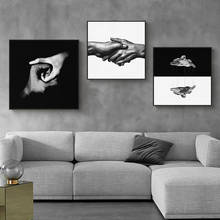 Imagen de figura de mano en la mano, decoración de pared para el hogar, pintura de lona, lienzo, cita en blanco y negro, póster e impresión para sala de estar 2024 - compra barato