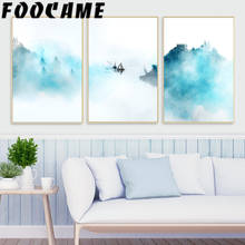 Envio pintura de paisagem de montanha, estilo chinês abstrato, arte para parede, tela de decoração, pôster de decoração, sala de estar 2024 - compre barato