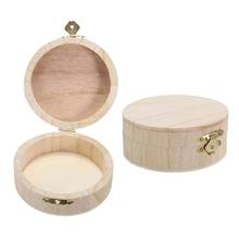 1 PC Household Storage Round Wooden Box Jewelry Watch Ring Necklace Bracelet Gift Wooden Storage Box Wedding Gift Organizer 2024 - buy cheap
