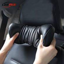 Black PU Leather Car Neck Pillows Seat Bracket Rest Cushion Comfortable High Quality 3D Memory Foam Auto Accessories Universal 2024 - buy cheap