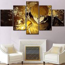 Arte de pared de 5 piezas en lienzo, imágenes de figuras de Anime Manga, carteles e impresiones, decoración de pared del hogar, pinturas de decoración moderna para sala de estar 2024 - compra barato