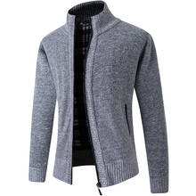 Suéter de lã para homens, cardigã branco com mangas compridas e zíper de lã completa, novo cardigã casual para outono 2020 2024 - compre barato