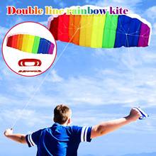 Brinquedo infantil de arco-íris para atividade externa, kite de brinquedo para crianças e adultos com alça 2024 - compre barato