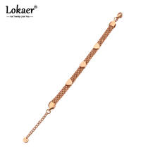 Lokaer tendência multicamadas de aço inoxidável 3pcs corações pulseiras charmosas para mulheres meninas boêmia praia corrente de ligação joias b20095 2024 - compre barato