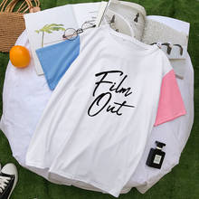 Camiseta feminina estampada, camiseta de algodão com estampa de filme, nova moda casual coreana para o verão 2024 - compre barato