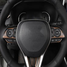 For Toyota RAV4 RAV 4 2019 2020 Car Peach Wood Car Steering Wheel Decoration Cover Trim Frame Sticker Interior Accessories 2024 - buy cheap