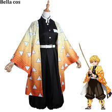 Disfraz de Demon Slayer de S-XL para hombre, ropa de Anime, kimono, Kimetsu no Yaiba, Agatsuma, Zenitsu 2024 - compra barato
