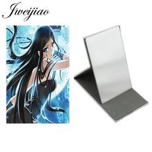 JWEIJIAO-Espejo de mesa plegable de acero inoxidable con foto impresa para mujer, herramientas de belleza, espejos de maquillaje, DM130 2024 - compra barato