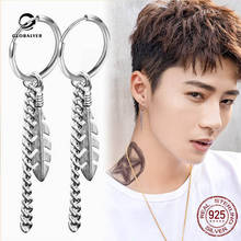 Pendientes de cadena circulares para hombre, aretes de estilo Hip Hop, tendencia de plata 925, red de personalidad europea y americana, igual que 494 2024 - compra barato