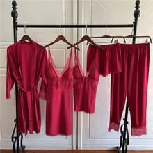 Women Rayon Robe Sets Lace Floral Trim Bathrobe Kimono Pajamas Sleepwear Sleepshirts Nightgown Nightdress Sexy Lounge Home Wear 2024 - buy cheap