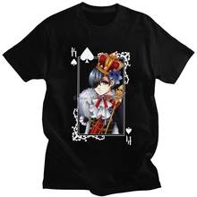 Vintage Black Butler Sebastian Ciel Phantomhive T Shirts Men Short Sleeve Anime Manga Kuroshitsuji T-Shirts Cotton Tee Top Merch 2024 - buy cheap