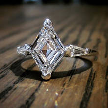 Anel de noivado feminino ustar, zircônio cúbico para mulheres, brilhante, cristais, cor de prata, anel de casamento 2024 - compre barato