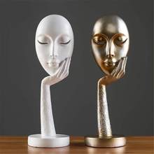 [MGT] Abstract Statues Sculpture Art Crafts Modern Human Meditators Character Resin Figurine Lady Face Home Decorative 2024 - buy cheap