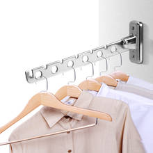 6 Holes Wall Mounted Indoor Space Saving Clothes Drying Rack Laundry Storage Supplies Clothes Folding Hangers Stainless Steel 2024 - buy cheap