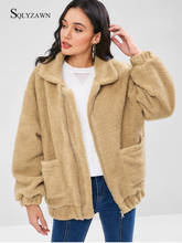 Turn-down Collar Zipper Plush Thick Teddy Coats Women Winter Lamb Outwear Fluffy Faux Fur Coats And Jackets Ladies Teddy Jackets 2024 - buy cheap