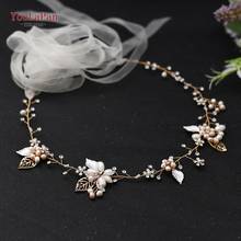 YouLaPan SH313 Wedding Bridal Sash Evening Dress Belt Jewel Belt with Black Ribbon Pearl Beaded Belt Bridal Flower Sash Belt 2024 - buy cheap