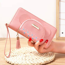 Women Wallet Double Zipper Long New Fashion Female Tassel Coin Purses Multifunction Card Holder Ladies Cluch Phone Bag 2024 - buy cheap