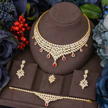Missvikki luxo africano grande 4 pçs conjunto de jóias para festa de casamento feminino naija noiva colar pulseira anel dubai vestido conjunto de jóias 2024 - compre barato