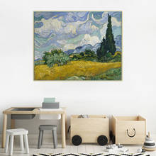 Citon Van Gogh《Wheat Field with Cypresses》Canvas Art Oil Painting Famous Artwork Picture Wall Decor Home Living room Decoration 2024 - buy cheap